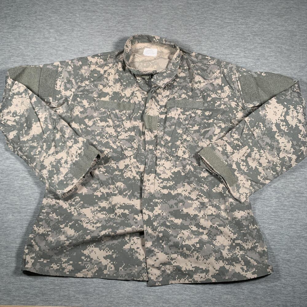 US Army Combat Uniform Jacket Mens XL Long ACU Camo Ripstop Military Coat NSN